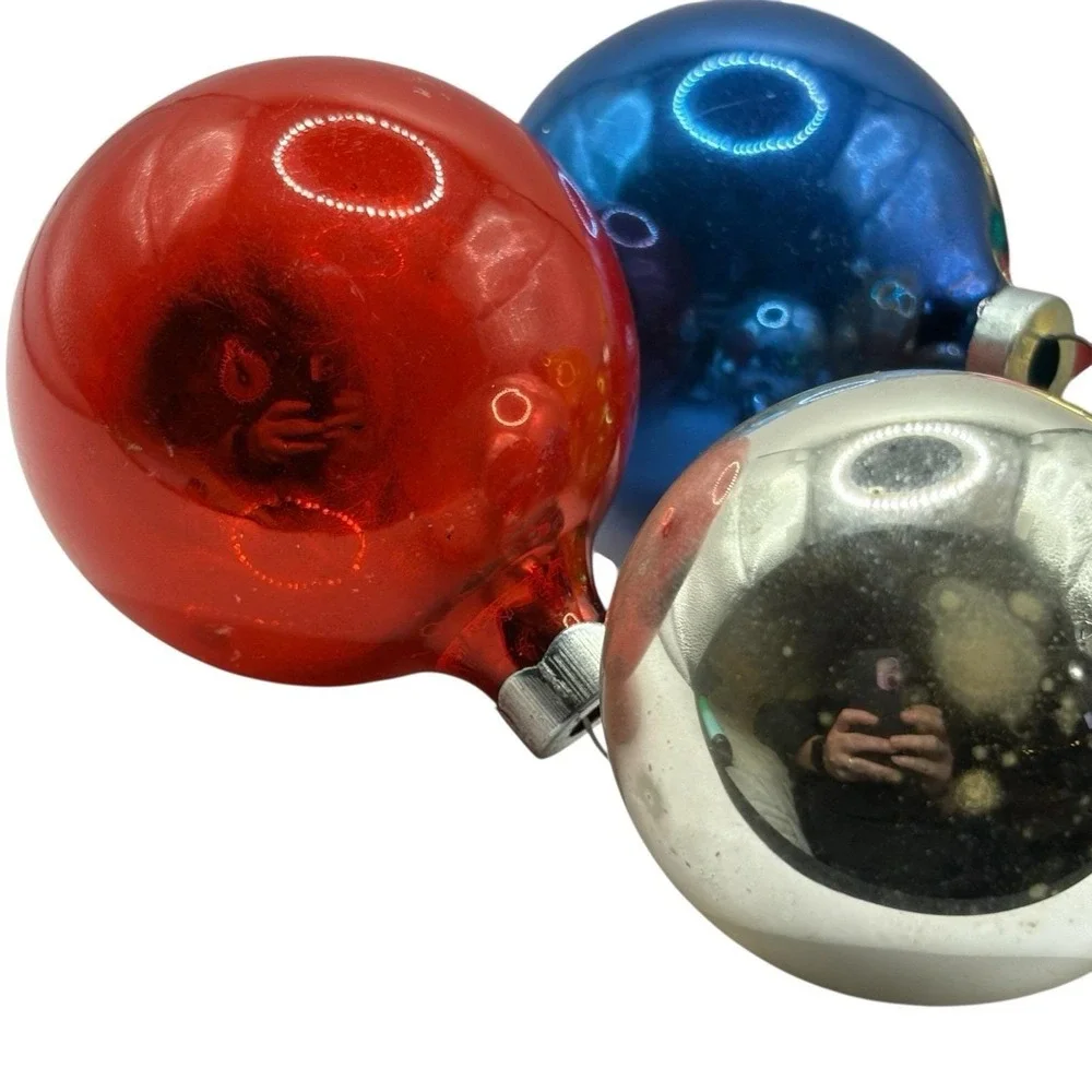 VTG Christmas Ornaments Balls Shiny Brite Japan Solid Color Set‎ of 11 USA Read